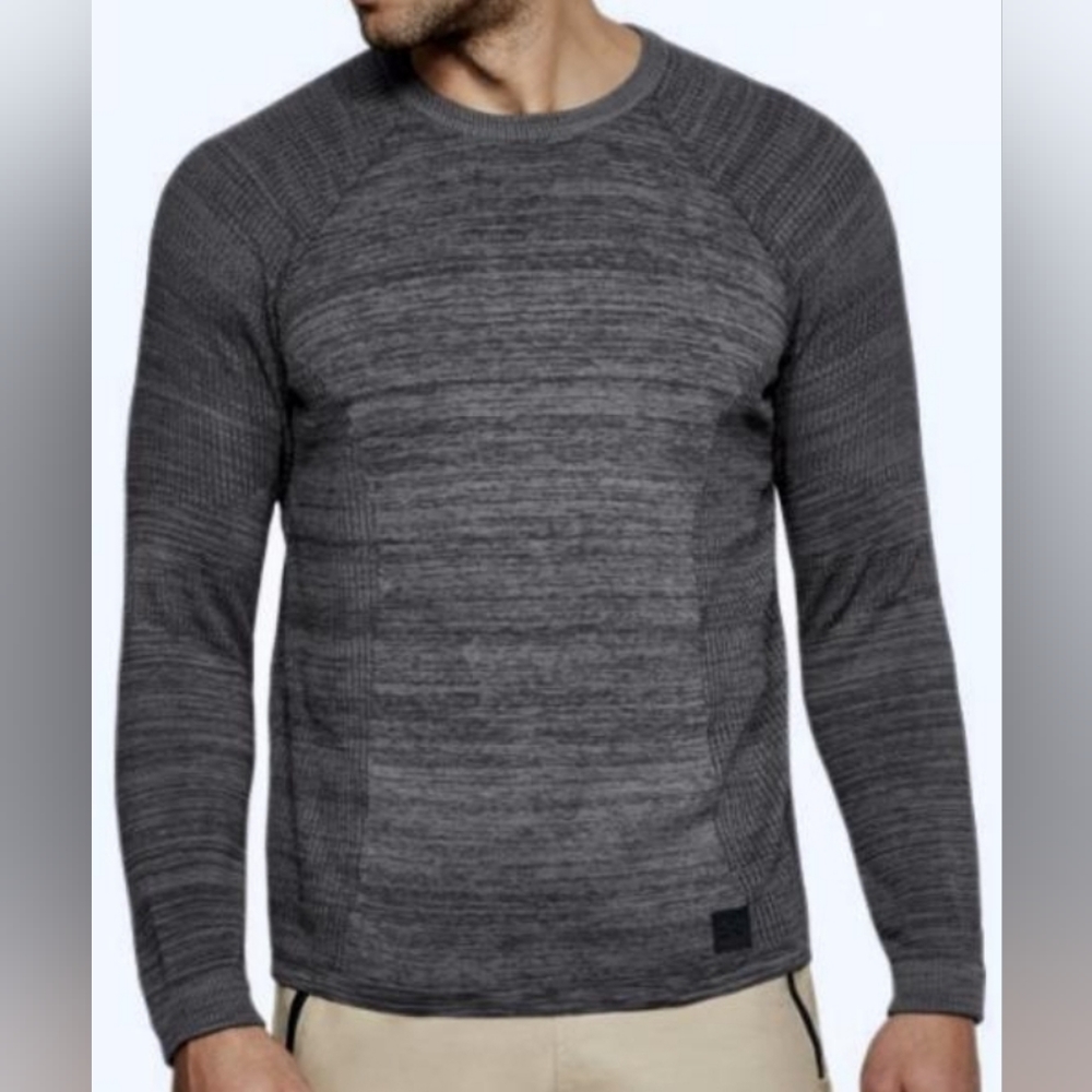 Sz L | UNDER ARMOUR UA Sportstyle Crew Neck Charcoal Grey L/S Sweater